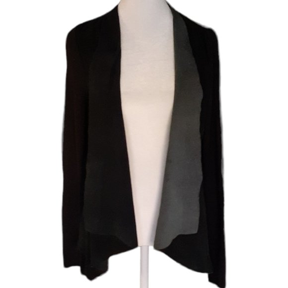 RAG & BONE OPEN COMBINATION CARDIGAN WITH LAMBS SUEDE FRONT PANELS SIZE XS - Picture 1 of 9